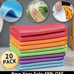 5/10/20pcs Streak-Free Miracle Cleaning Cloths - Reusable Super Absorbent, Lint-Free, Reusable & Chemical-Free for All Surfaces