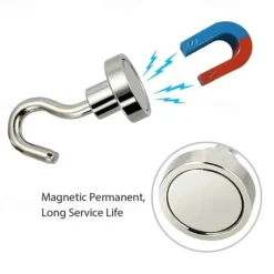 10PCS Strong Neodymium Magnetic Hook Hold Up To 12kg 5Pounds Diameter 20mm Magnets Quick Hook For Home Kitchen Workplace