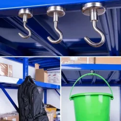 10PCS Strong Neodymium Magnetic Hook Hold Up To 12kg 5Pounds Diameter 20mm Magnets Quick Hook For Home Kitchen Workplace