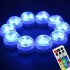10pcs Submersible LED Lights Underwater Multicolor Lights Waterproof Remote Controlled RGB Swimming Pool Suitable for Tub Pond Vases Aquariums