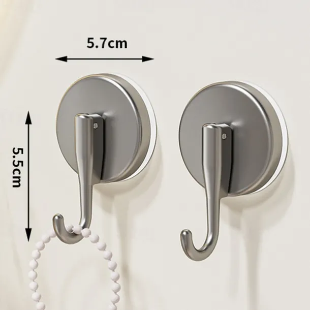 2PCS Suction Cup Heart Hooks, No-Drill Vacuum Wall Hooks, Strong Adhesive Single Hooks for Kitchen, Bathroom, and Door Back Storage