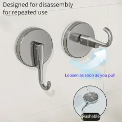 2PCS Suction Cup Heart Hooks, No-Drill Vacuum Wall Hooks, Strong Adhesive Single Hooks for Kitchen, Bathroom, and Door Back Storage