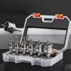 5pcs TCT Hole Saw Kit Tungsten Carbide Tipped Hole Saw Drill Bit with Titanium-Plated Pilot Drill bit for Metal, Stainless Steel, Iron, Wood, Plastic