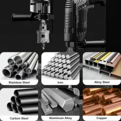 5pcs TCT Hole Saw Kit Tungsten Carbide Tipped Hole Saw Drill Bit with Titanium-Plated Pilot Drill bit for Metal, Stainless Steel, Iron, Wood, Plastic