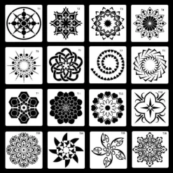 36pcs Templates Stencil Set, Reusable Craft Stencils, Mandala Stencils, Laser Cutting Painting Stencils For DIY Painting Art Scrapbook, Wood, Paper, Furniture, Door, Floor Wall, 9x9cm(3.5*3.5in)