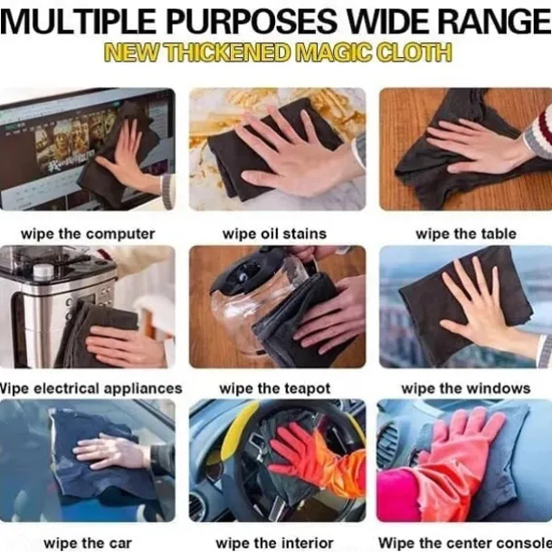 5/10pcs Thickened Magic Cleaning Cloth Absorbent Rag Water Marks Magical Rag Wipes Glass Cloth