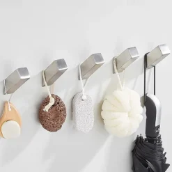 5pcs Towel Hooks Matte Black Robe Hook, Wall Mounted Modern Hooks SUS 304 Stainless Steel Heavy Duty Wall Hooks Waterproof for Bathroom Bedroom Entryway Coat Mudroom Garage