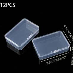 12pcs Transparent Plastic Packaging Box for Hardware Tools, Sample Display, Parts Packaging, and Card Storage - Modern Clear Storage Box with Snap Fasteners, Ideal for Crafts, Jewelry, Home, and Office Supplies