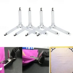 4Pcs Triangle Bed Sheet Holders Fitted Sheet Clips Adjustable Sheet Suspenders Mattress Gripper Clips for Bed Mattress Cover