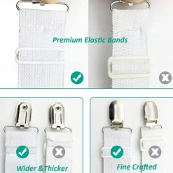 4Pcs Triangle Bed Sheet Holders Fitted Sheet Clips Adjustable Sheet Suspenders Mattress Gripper Clips for Bed Mattress Cover