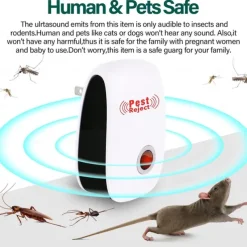 6Pcs Ultrasonic Plug In Pest Repeller For Flea, Insects, Mosquitoes, Mice, Spiders, Ants, Rats, Roaches, Bugs, Non-Toxic, Humans & Pets Safe