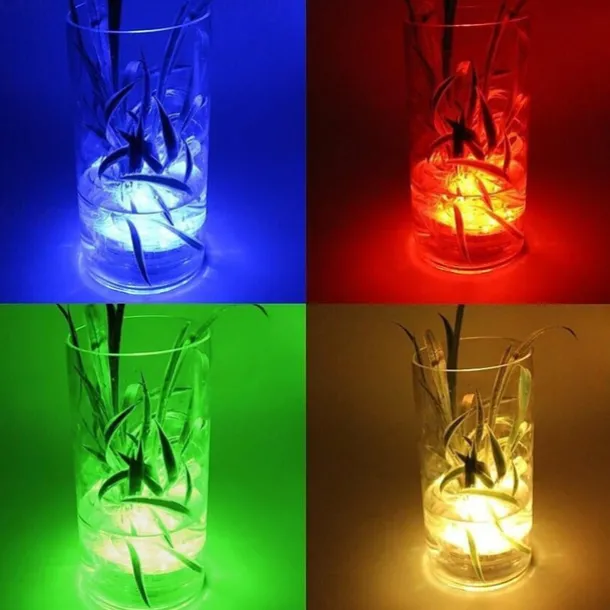 12pcs Underwater Submersible LED Pool Light Waterproof with Remote Control for Bath Tub Vase Aquarium Party Wedding Decor Battery Operated