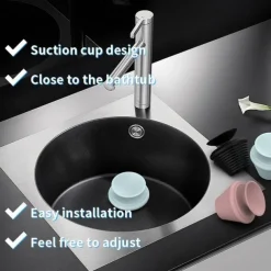 1pcs Universal Bathroom Bath Plug Kitchen Dishwasher Drain Plug With Suction Cup Household Floor Drain Silicone Rubber Sink Plug Drain Leak-proof Plug