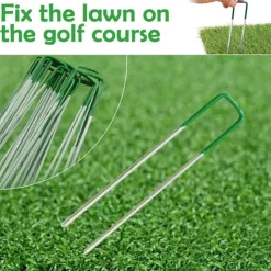 20Pcs U-Shaped Fixing Nail Galvanized Steel Garden Pile Turf Safety Nails For Fixing Weed Fabric Landscape Landscape Grass
