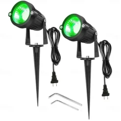 2pcs 5W Outdoor Multicolour Spotlights Waterproof LED Landscape Lights Garden Light Outdoor Lighting Pathway Lights Multicolour Spotlights with Spike Stand EU/US Plug AC85-265V