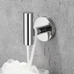 4pcs Wall Hooks for Coats,Stainless Steel Robe Hooks,Wall Mounted Coat Hooks For Bathroom,Bedroom,Kitchen(Chrome)