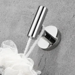 4pcs Wall Hooks for Coats,Stainless Steel Robe Hooks,Wall Mounted Coat Hooks For Bathroom,Bedroom,Kitchen(Chrome)