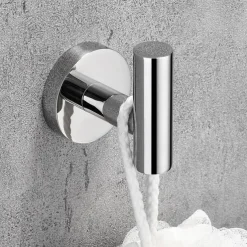 4pcs Wall Hooks for Coats,Stainless Steel Robe Hooks,Wall Mounted Coat Hooks For Bathroom,Bedroom,Kitchen(Chrome)