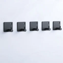 5PCS Wall Hooks for Coats,Stainless Steel Robe Hooks,Wall Mounted Coat Hooks For Bathroom,Bedroom,Kitchen(Black)