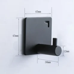 5PCS Wall Hooks for Coats,Stainless Steel Robe Hooks,Wall Mounted Coat Hooks For Bathroom,Bedroom,Kitchen(Black)