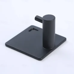 5PCS Wall Hooks for Coats,Stainless Steel Robe Hooks,Wall Mounted Coat Hooks For Bathroom,Bedroom,Kitchen(Black)