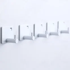 5PCS Wall Hooks for Coats,Stainless Steel Robe Hooks,Wall Mounted Coat Hooks For Bathroom,Bedroom,Kitchen(Black)