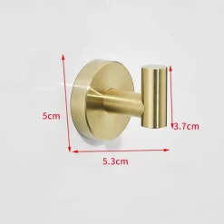2pcs Wall Hooks for Coats,Stainless Steel Robe Hooks,Wall Mounted Coat Hooks For Bathroom,Bedroom,Kitchen(Golden)