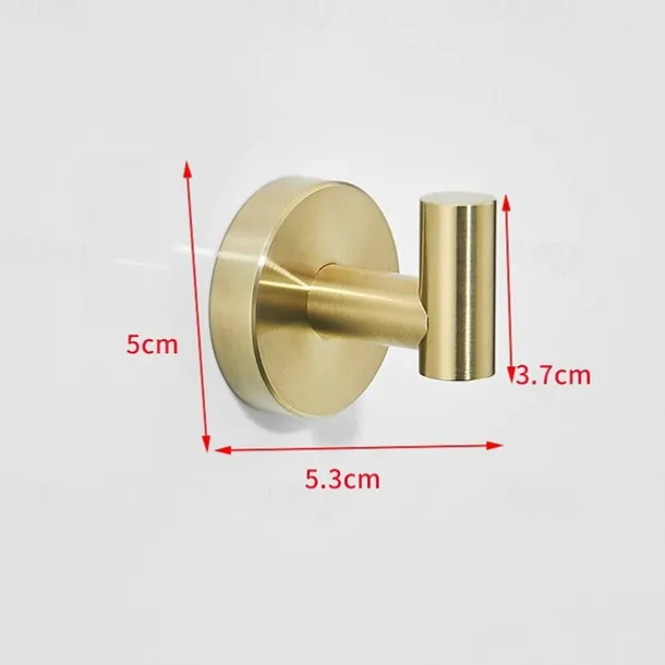 2pcs Wall Hooks for Coats,Stainless Steel Robe Hooks,Wall Mounted Coat Hooks For Bathroom,Bedroom,Kitchen(Golden)