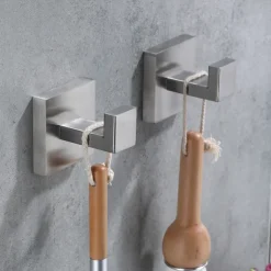 2pcs Wall Hooks for Coats,Stainless Steel Robe Hooks,Wall Mounted Coat Hooks For Bathroom,Bedroom,Kitchen(Black,Brushed Nickel,Golden)