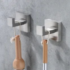 2pcs Wall Hooks for Coats,Stainless Steel Robe Hooks,Wall Mounted Coat Hooks For Bathroom,Bedroom,Kitchen(Black,Brushed Nickel,Golden)