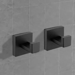 2pcs Wall Hooks for Coats,Stainless Steel Robe Hooks,Wall Mounted Coat Hooks For Bathroom,Bedroom,Kitchen(Black,Brushed Nickel,Golden)