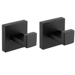 2pcs Wall Hooks for Coats,Stainless Steel Robe Hooks,Wall Mounted Coat Hooks For Bathroom,Bedroom,Kitchen(Black,Brushed Nickel,Golden)