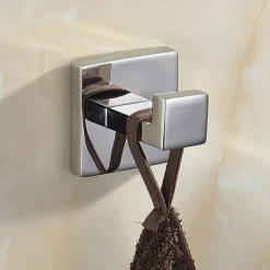 2pcs Wall Hooks for Coats,Stainless Steel Robe Hooks,Wall Mounted Coat Hooks For Bathroom,Bedroom,Kitchen(Chrome)