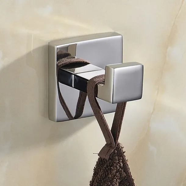 2pcs Wall Hooks for Coats,Stainless Steel Robe Hooks,Wall Mounted Coat Hooks For Bathroom,Bedroom,Kitchen(Chrome)