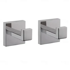 2pcs Wall Hooks for Coats,Stainless Steel Robe Hooks,Wall Mounted Coat Hooks For Bathroom,Bedroom,Kitchen(Chrome)