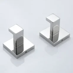 2pcs Wall Hooks for Coats,Stainless Steel Robe Hooks,Wall Mounted Coat Hooks For Bathroom,Bedroom,Kitchen(Chrome)