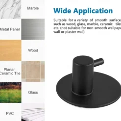 4pcs Wall Hooks Self-adhesive Durable 304 Stainless Steel Wall Hangers Waterproof Rustproof for Kitchen Bathrooms 3M