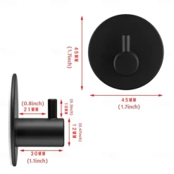 4pcs Wall Hooks Self-adhesive Durable 304 Stainless Steel Wall Hangers Waterproof Rustproof for Kitchen Bathrooms 3M