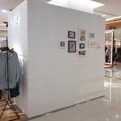 5pcs Wallpaper 3D Brick Self-Adhesive Wall Panels White Modern Waterproof Stone Look Wallpaper Foam Wall Sticker for Bathroom Bedroom Living Room Balcony Kitchen