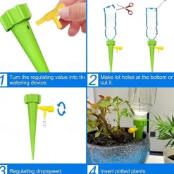 10pcs Watering Spikes Auto Drip Irrigation Watering System Dripper Spike Kits Garden Household Plant Flower Automatic Waterer Tools