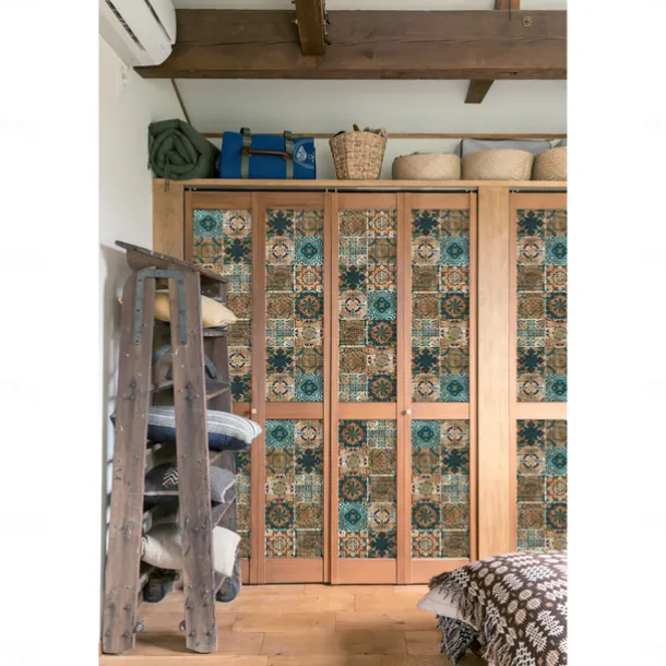 24/48pcs Waterproof Creative Industrial Style Kitchen Bathroom Living Room Self-adhesive Wall Stickers Waterproof Tile Stickers