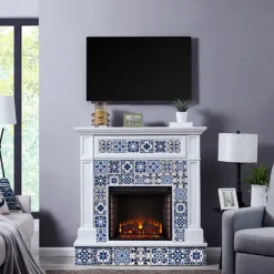 24/48pcs Waterproof Creative Kitchen Bathroom Living Room Self-adhesive Wall Stickers Waterproof Fashion Blue Nordic Tile Stickers