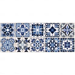 24/48pcs Waterproof Creative Kitchen Bathroom Living Room Self-adhesive Wall Stickers Waterproof Fashion Blue Nordic Tile Stickers