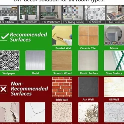 24/48pcs Waterproof Creative Kitchen Bathroom Living Room Self-adhesive Wall Stickers Waterproof Fashion Gray Tile Stickers