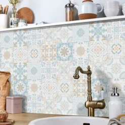 24/48pcs Waterproof Creative Kitchen Bathroom Living Room Self-adhesive Wall Stickers Waterproof Fashion Gray Tile Stickers