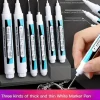1/2Pcs White Permanent Paint Pen Set For Wood Rock Plastic Leather Glass Stone Metal Canvas Ceramic Deep Hole Marker 0.7mm