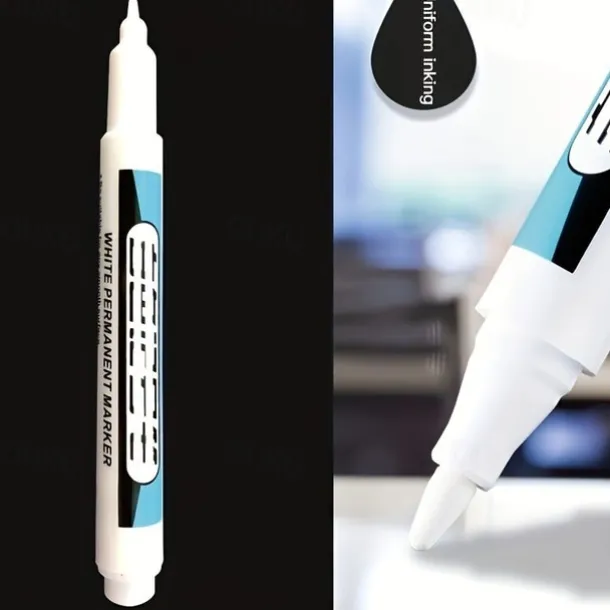 1/2Pcs White Permanent Paint Pen Set For Wood Rock Plastic Leather Glass Stone Metal Canvas Ceramic Deep Hole Marker 0.7mm