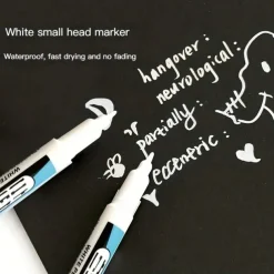 1/2Pcs White Permanent Paint Pen Set For Wood Rock Plastic Leather Glass Stone Metal Canvas Ceramic Deep Hole Marker 0.7mm