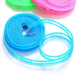 3PCS Windproof Nylon Clothes Drying Rope Pink Blue Green Adjustable Clothes Drying Rope Travel Clothing Line Portable Laundry Line Suitable For Indoor And Outdoor Camping Family Hotels