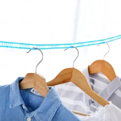 3PCS Windproof Nylon Clothes Drying Rope Pink Blue Green Adjustable Clothes Drying Rope Travel Clothing Line Portable Laundry Line Suitable For Indoor And Outdoor Camping Family Hotels